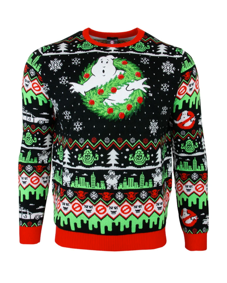 Ghostbusters Merry Christmas ugly sweater 1