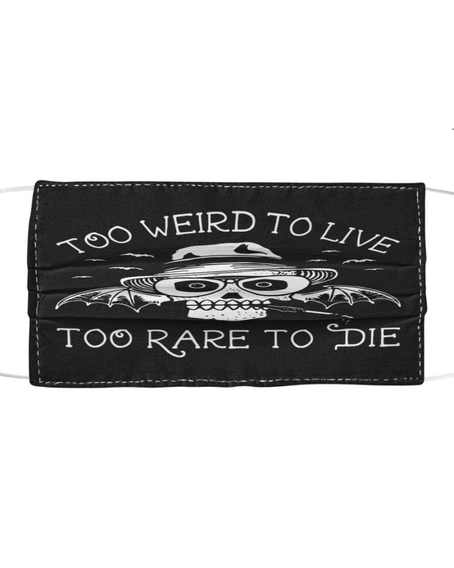 Too weird to live too rare to die skull face mask 3