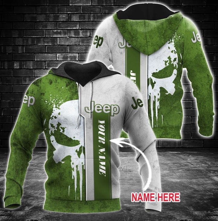Jeep punisher skull custom name 3d over print hoodie – LIMITED EDITION