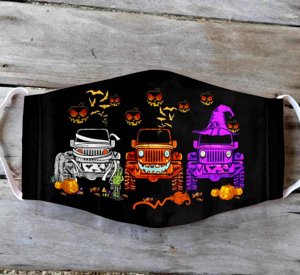 Jeep happy Halloween face mask