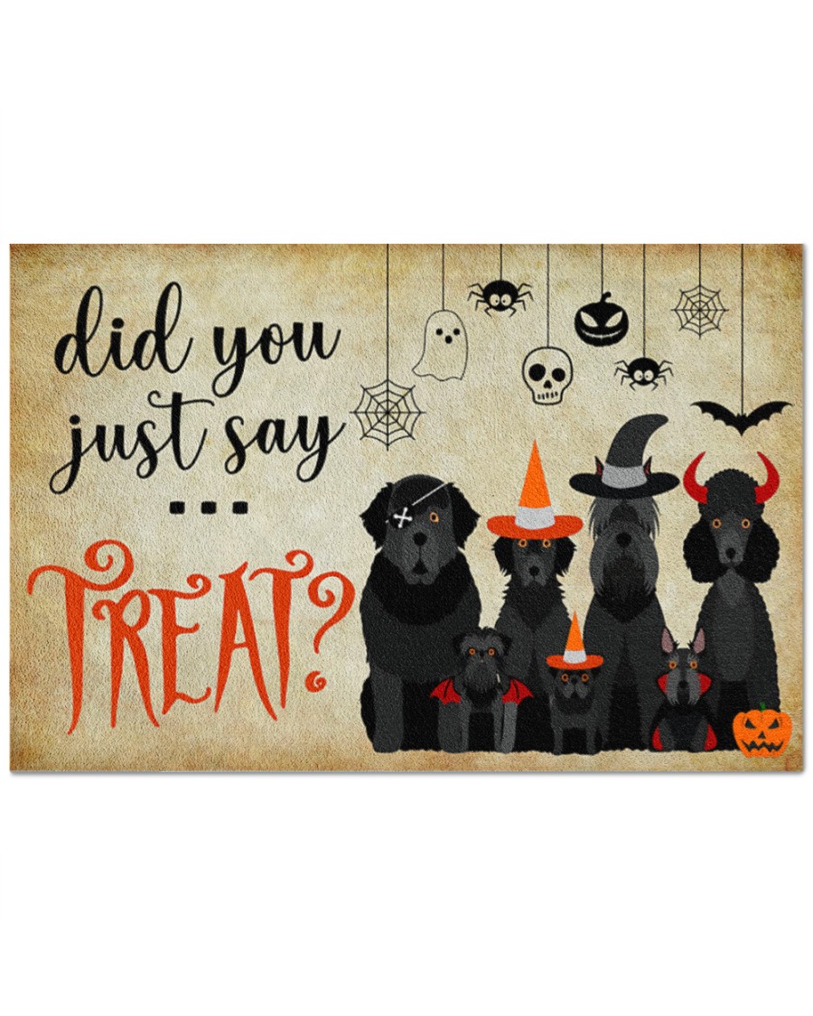 Halloween Funny Dog Did You Just Say Treat Doormat