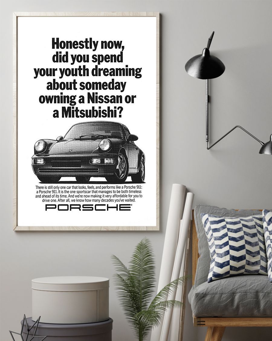 Porsche 911 turbo classic old original poster – maria
