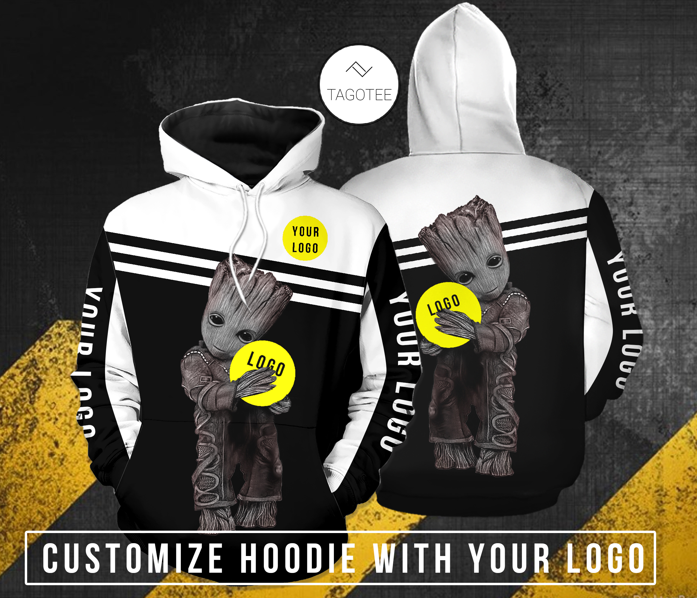 Baby Groot Hug Custom Logo 3D hoodie – TAGOTEE