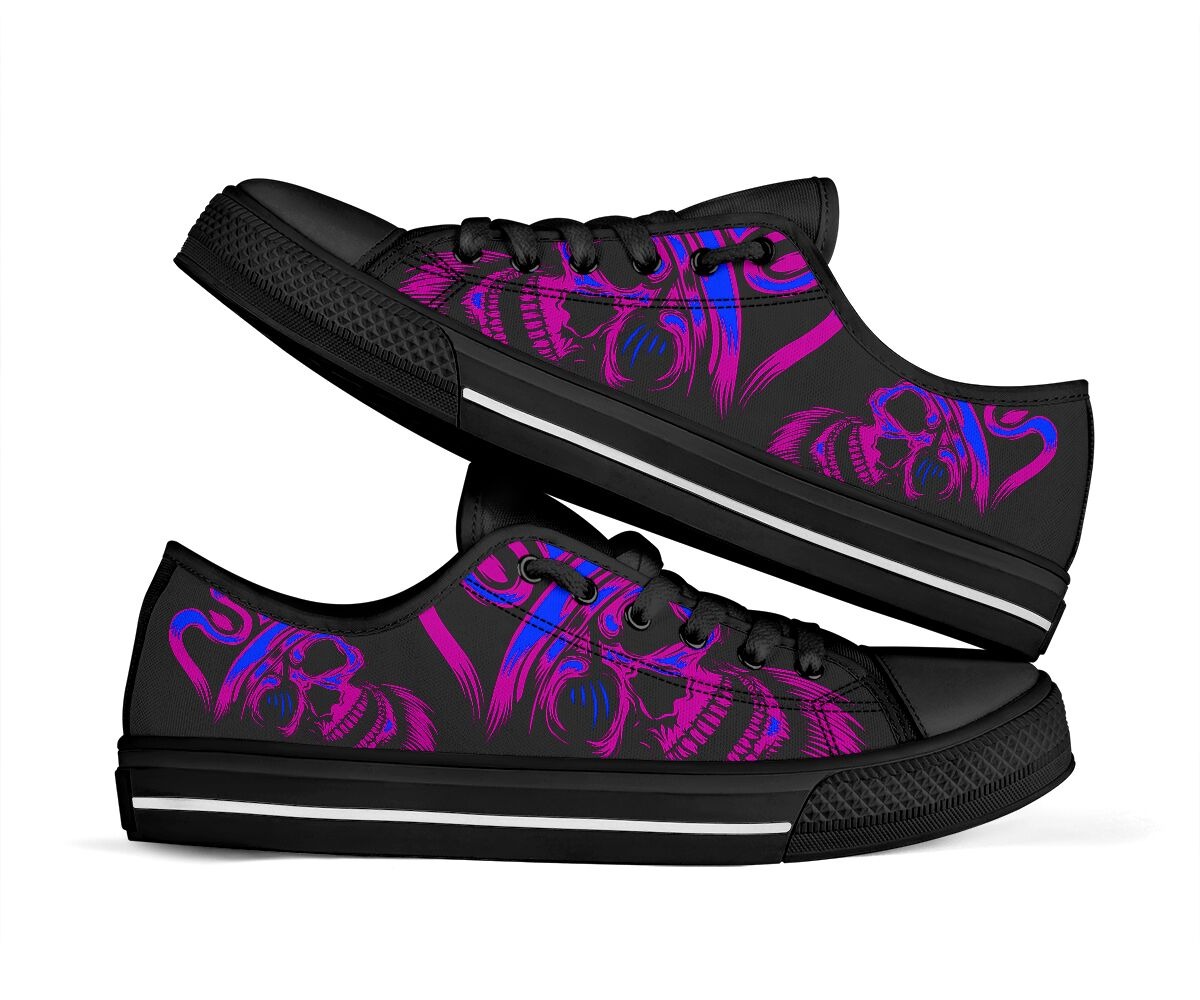 Converse purple skull low top sneaker shoes2