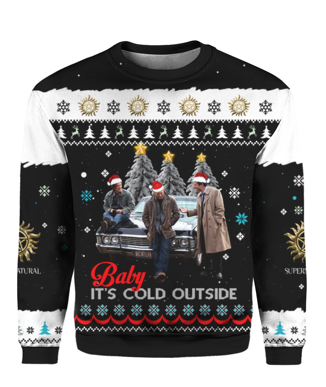 Supernatural baby it’s cold outside ugly christmas sweater – maria