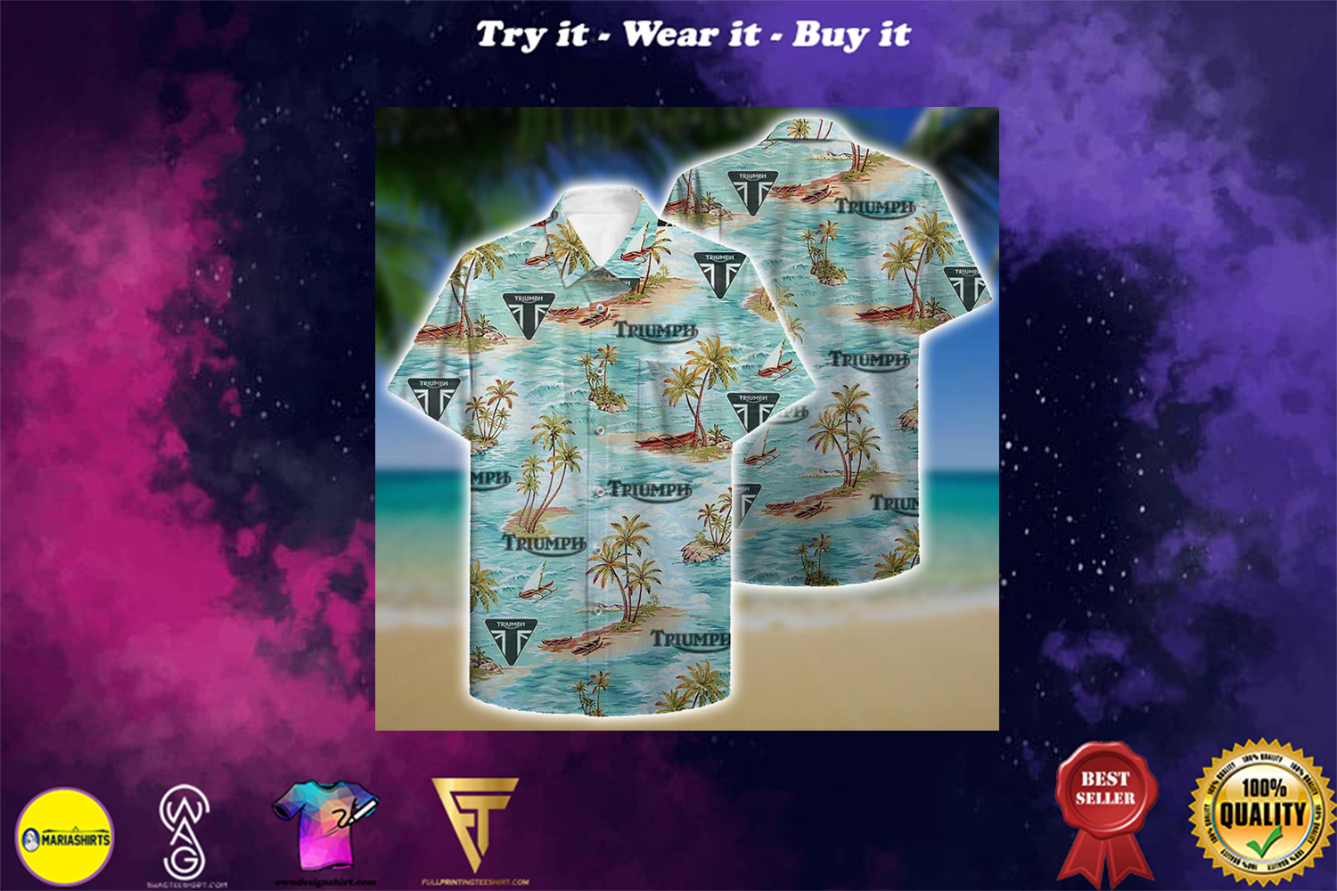triumph aloha tropical full printing hawaiian shirt