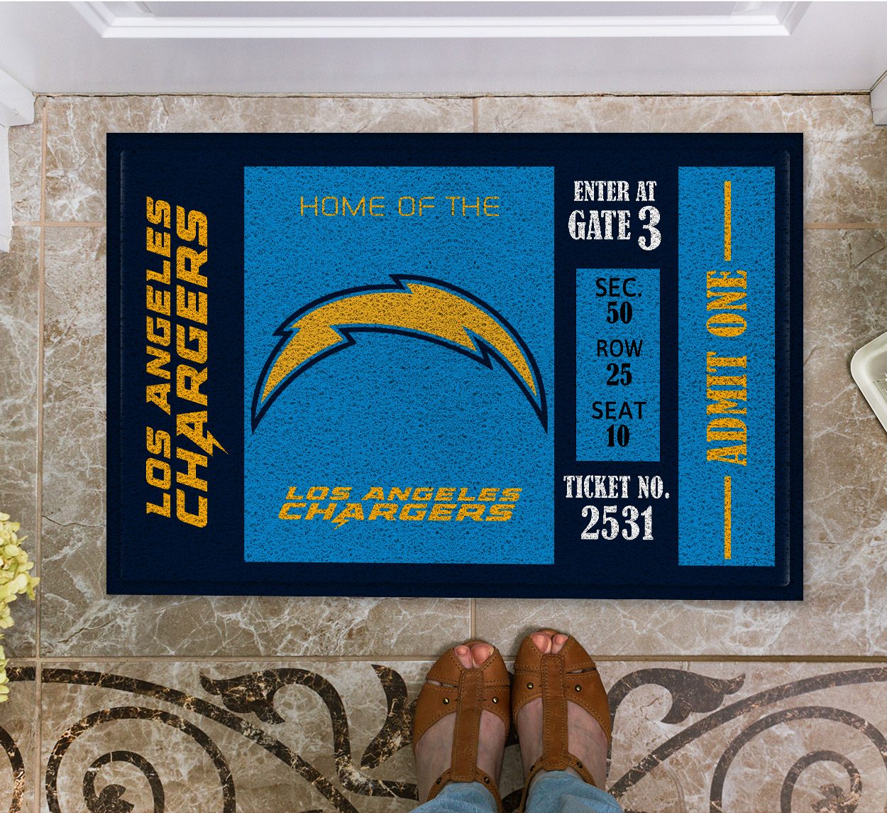 NFL Los Angeles Chargers Team Ticket Runner Doormat – Hothot 100621