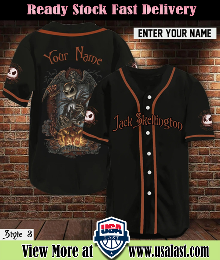 Personalized Name Jack Skellington Baseball Jersey Shirt 2