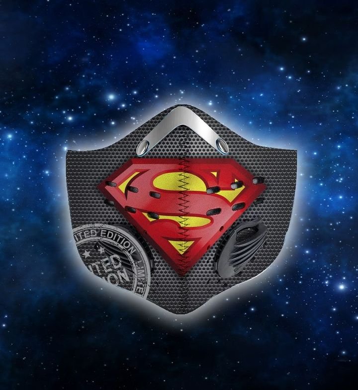DC comics superman metallic filter activated carbon face mask
