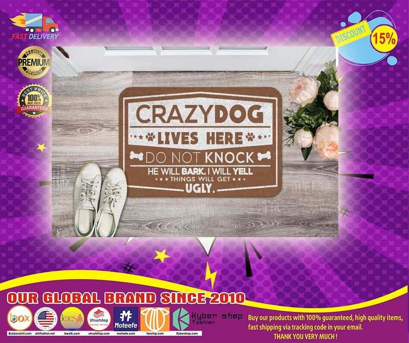 Crazy dogs live here do not knock doormat1