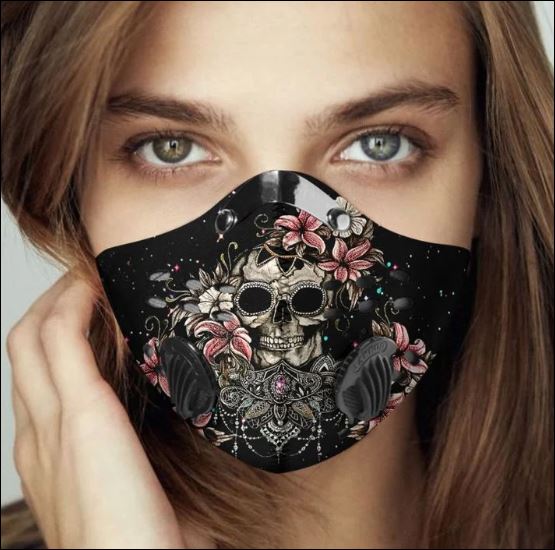 Skull and Lilly flower activated carbon Pm 2.5 Fm face mask – dnstyles