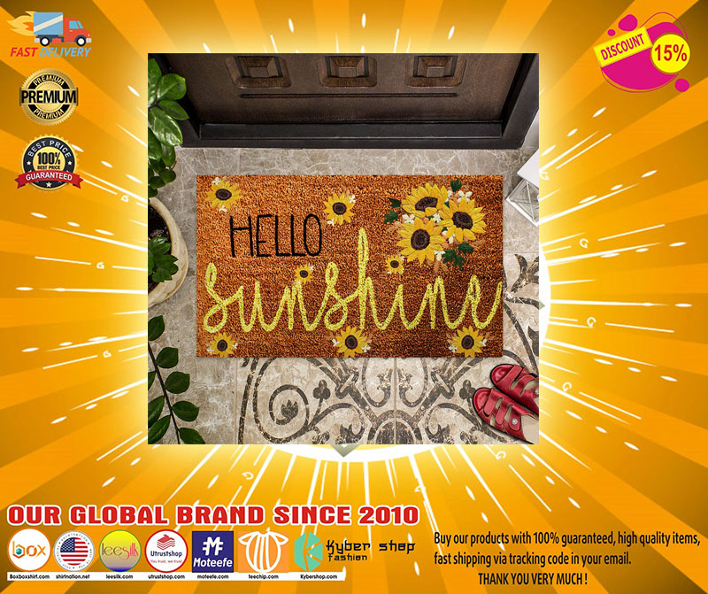 Hello sunshine sunflower doormat2