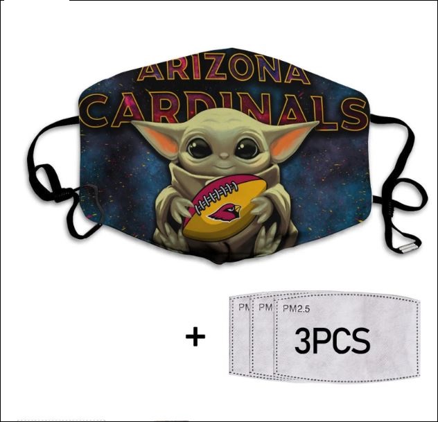 Baby Yoda hug Arizona Cardinals face mask