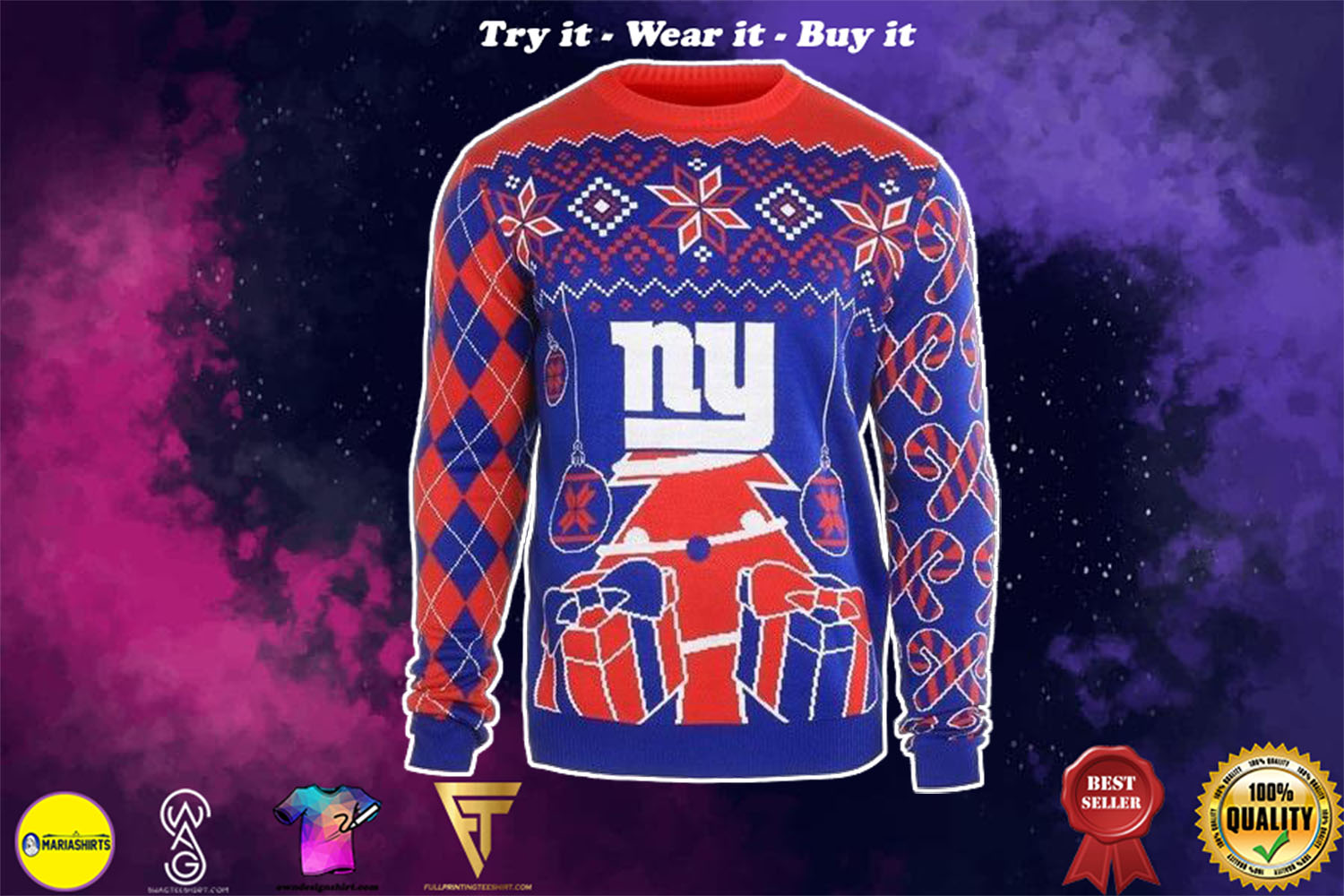 new york giants ugly christmas sweater