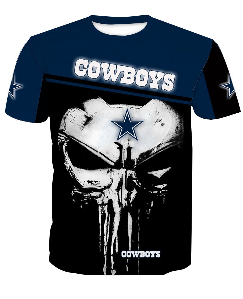 Dallas Cowboys Punisher Skull All Over Print 3D T-shirt