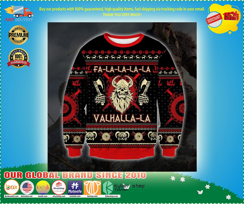 Viking valhalla la christmas ugly christmas sweater 1
