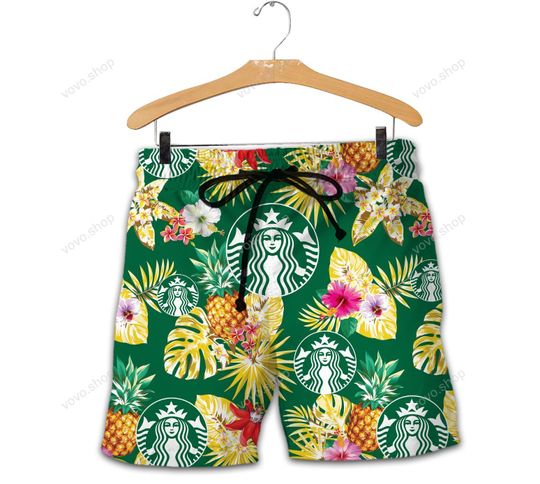 9 Starbucks Hawaiian Shirt And Short 4