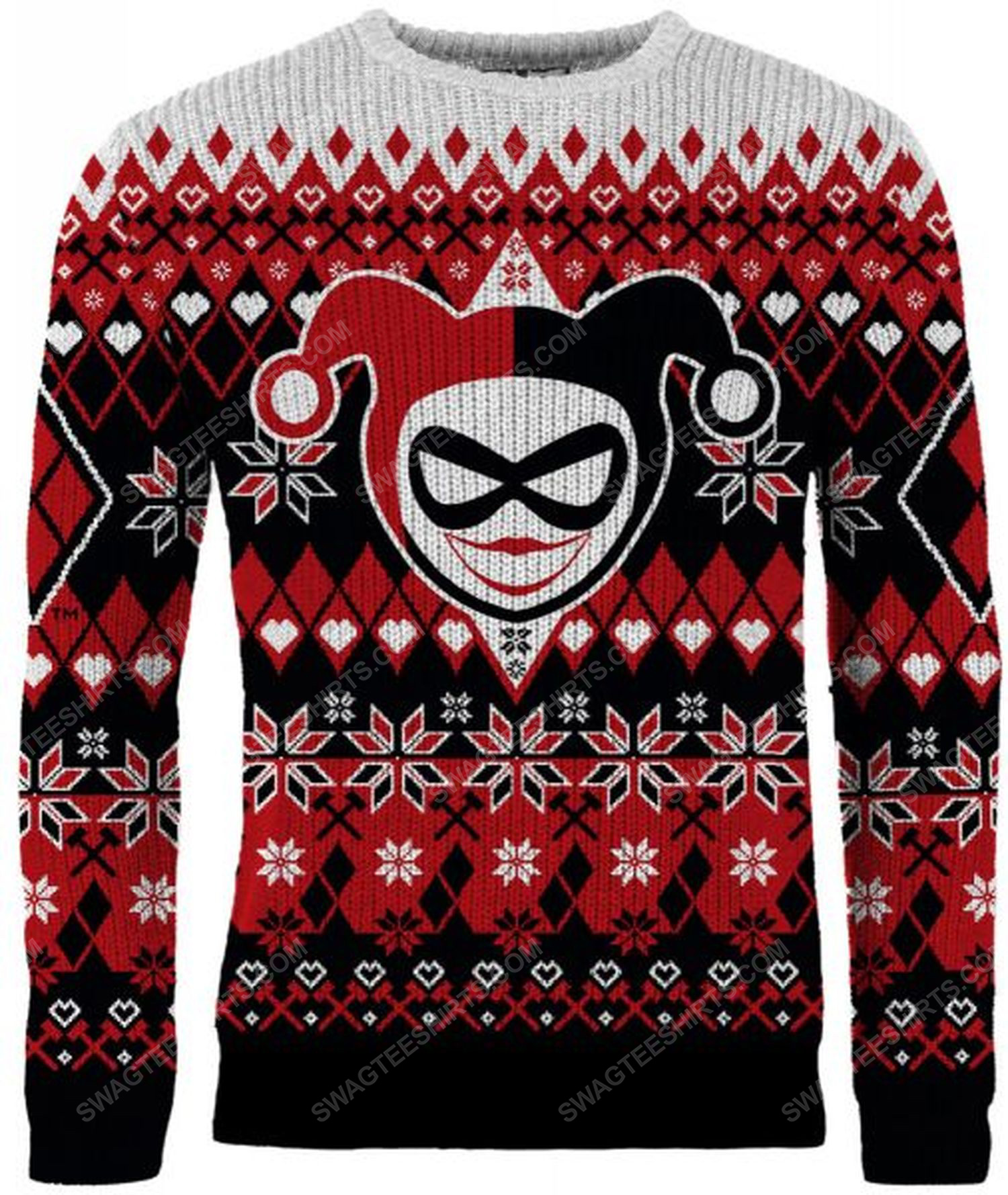 [special edition] Christmas holiday harley quinn full print ugly christmas sweater – maria