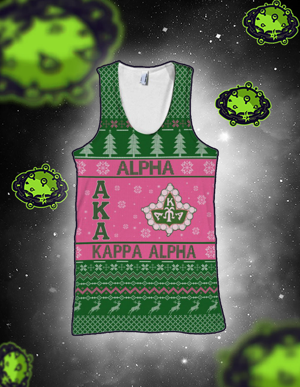 Alpha kappa alpha 3d all over printed Alpha christmas tank top