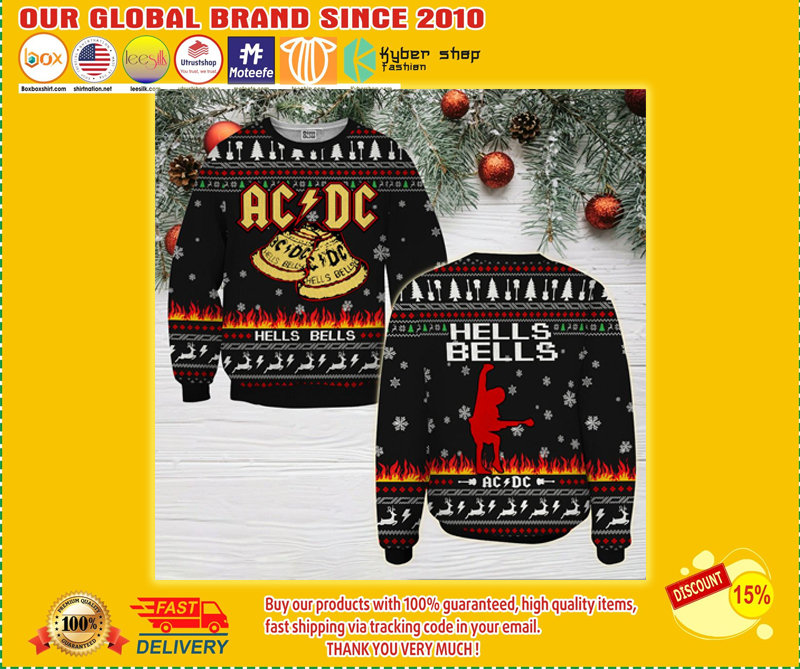 ACDC hells bells ugly christmas sweater 2