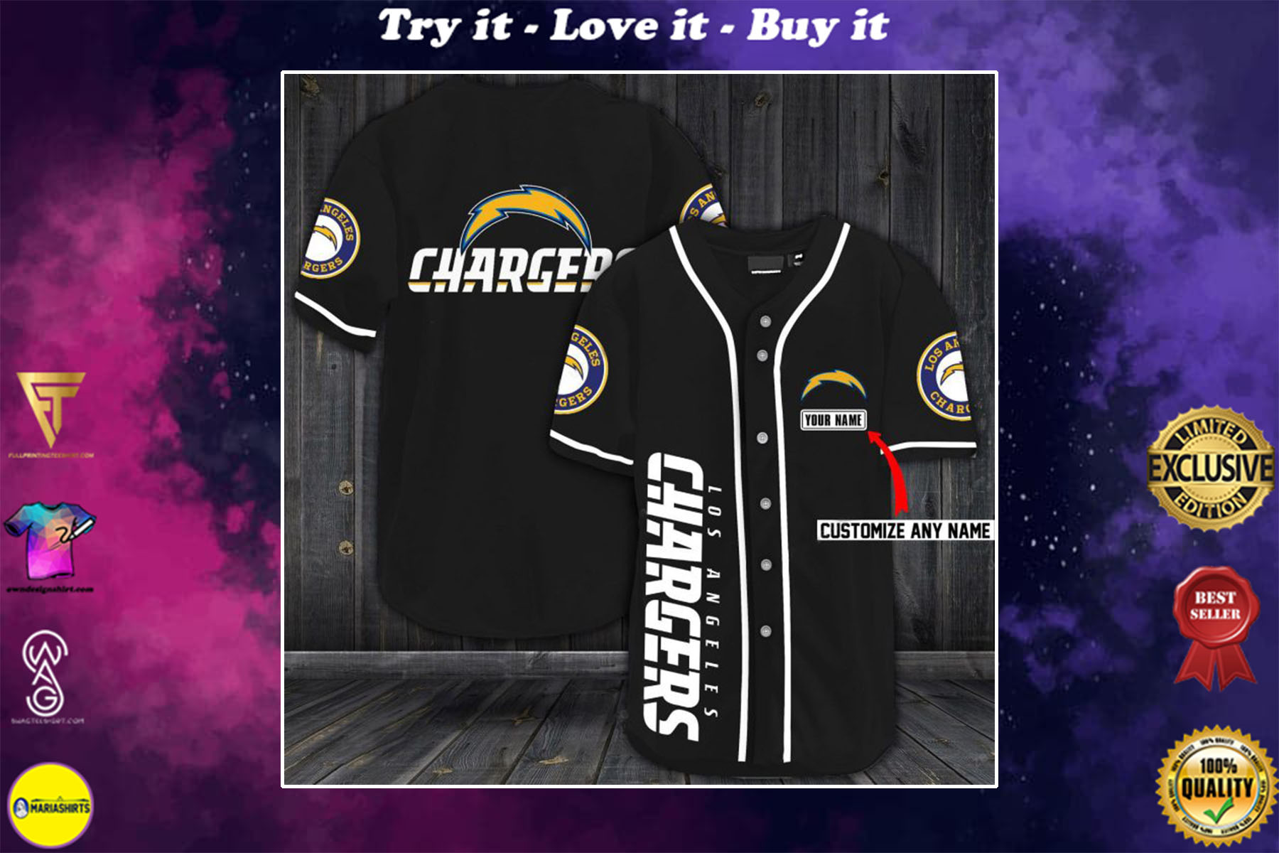 [special edition] custom name jersey los angeles chargers shirt – maria