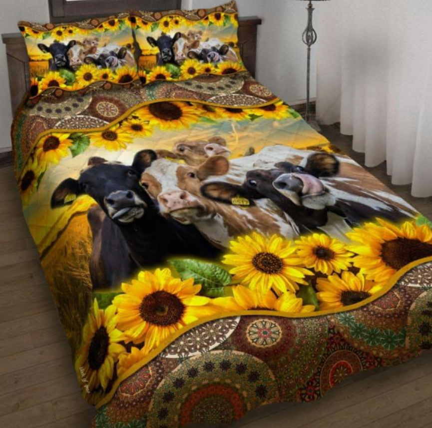Sunflower cattle bedding set
