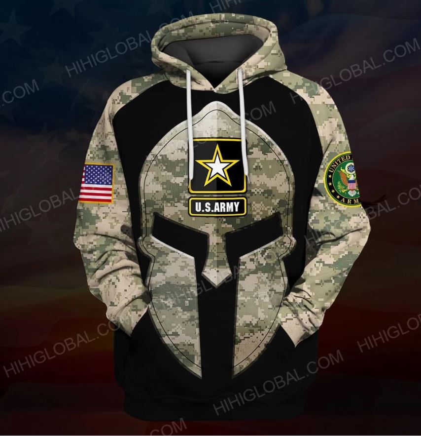 US Army Spartan All Over Printed 3d Hoodie