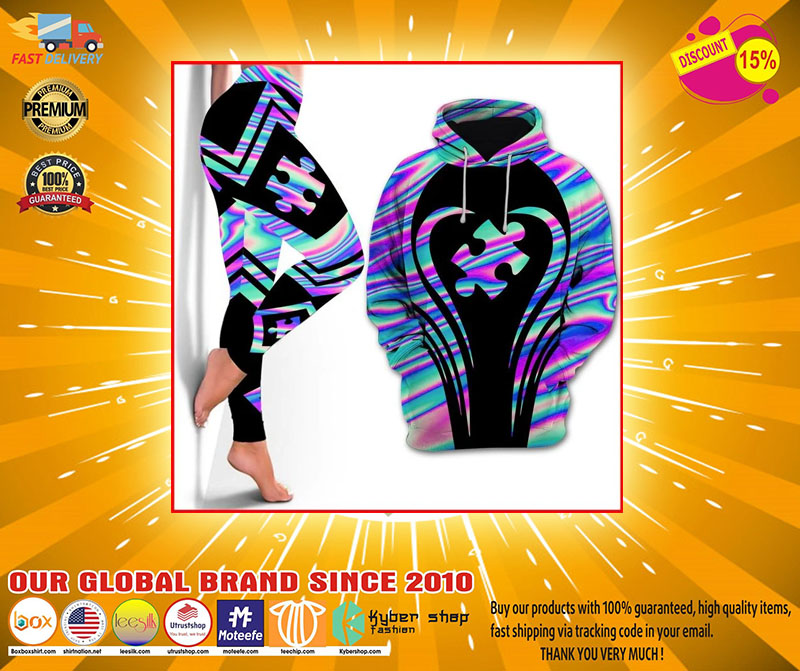 Autism Awareness holographic 3d hoodie and legging4