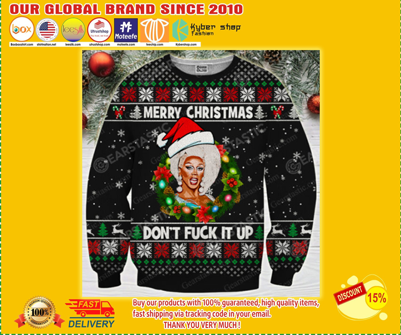 Merry christmas don't fuck it up rupaul's drag race ugly christmas sweater 3