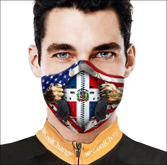 American and Dominican Republic Flag filter carbon face mask – dnstyles