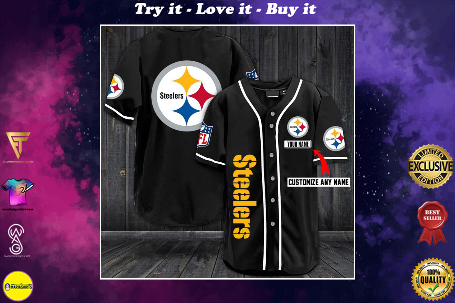 [special edition] custom name jersey pittsburgh steelers shirt – maria