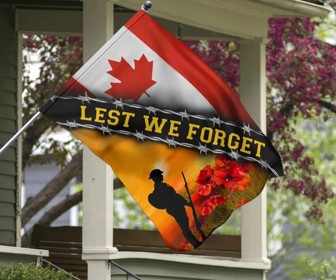 RchsCvO1 Lest We Forget Canada Flag Honor Canadian Veteran Decor Remembrance Day Gift4 