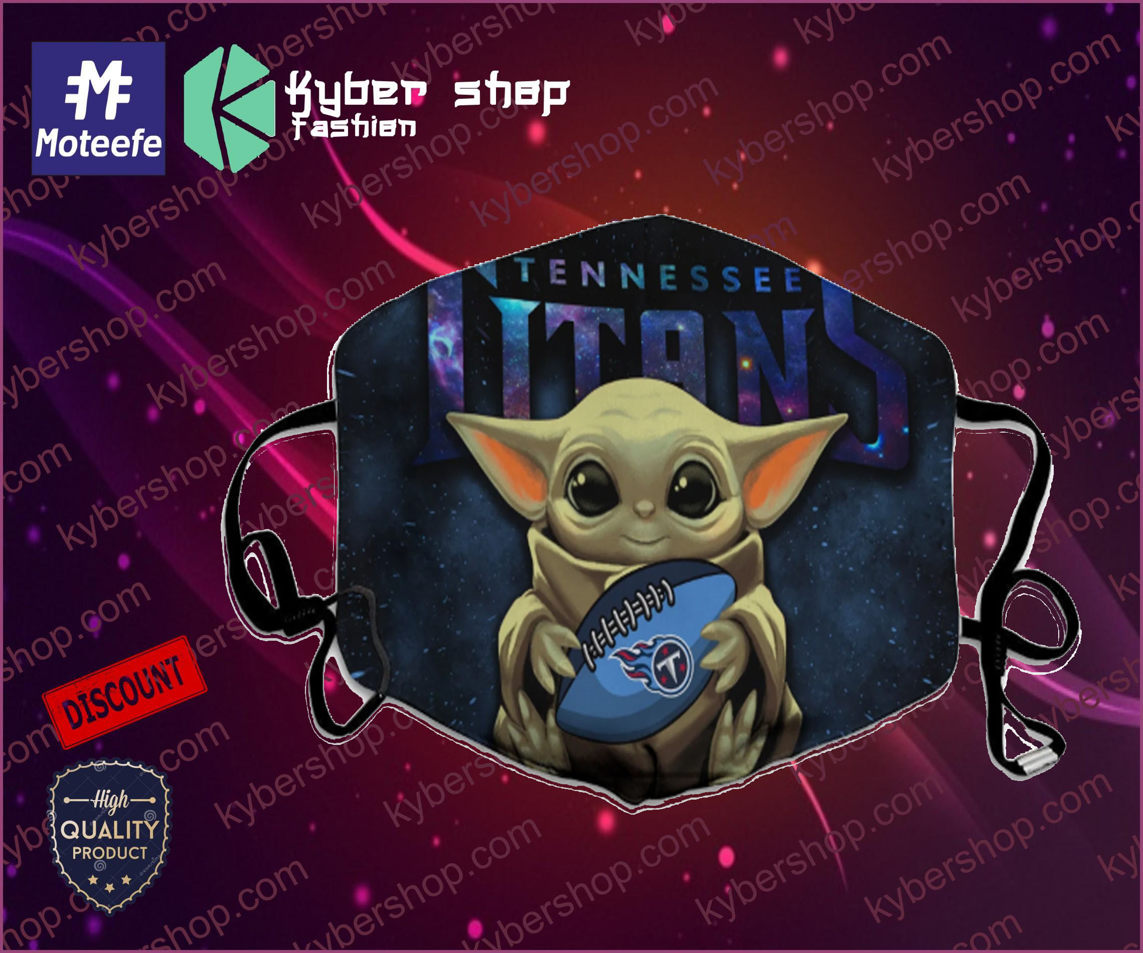 Baby Yoda Tennessee Titans NFL Face Mask 3