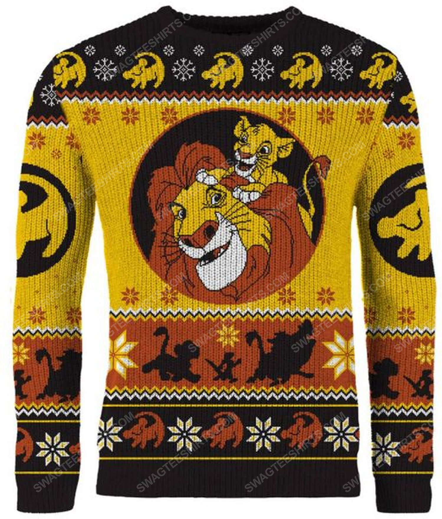 [special edition] Christmas holiday lion king full print ugly christmas sweater – maria