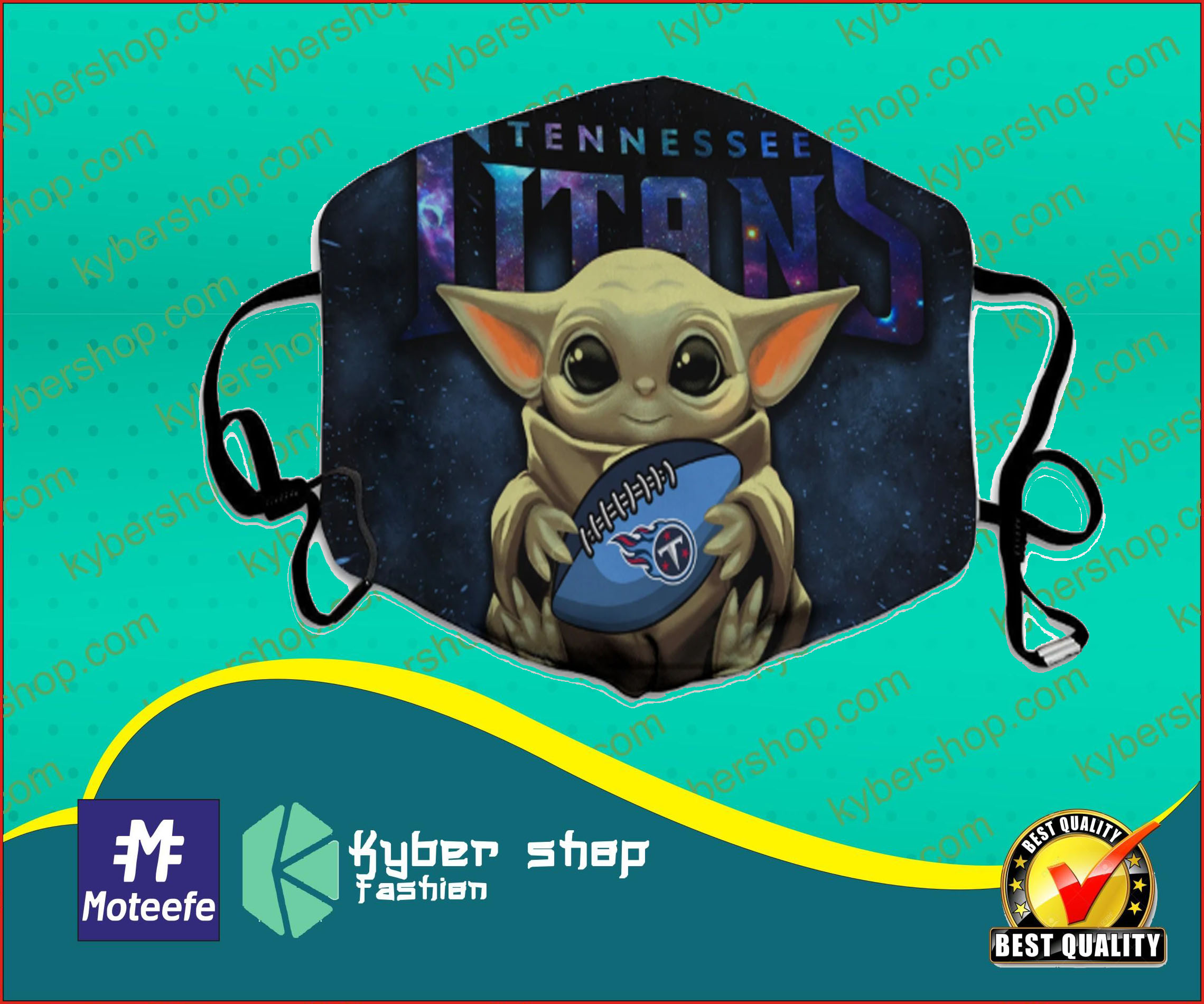 Baby Yoda Tennessee Titans NFL Face Mask 1