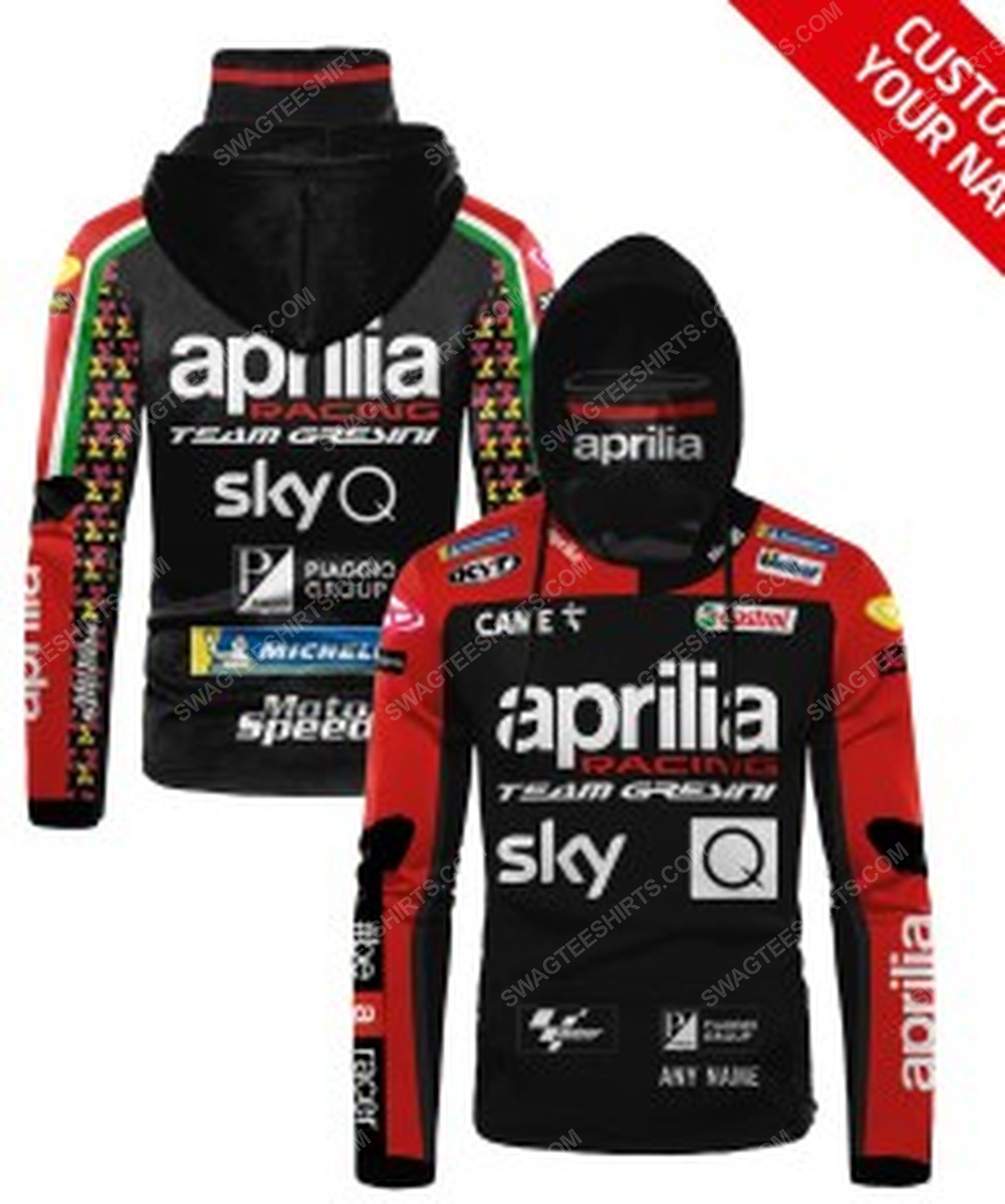 [special edition] Custom name aprilia racing team gresini full print mask hoodie – maria