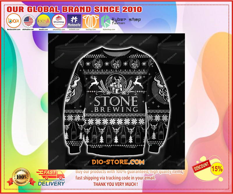 STONE BREWING 3D ALL OVER PRINT UGLY CHRISTMAS SWEATER
