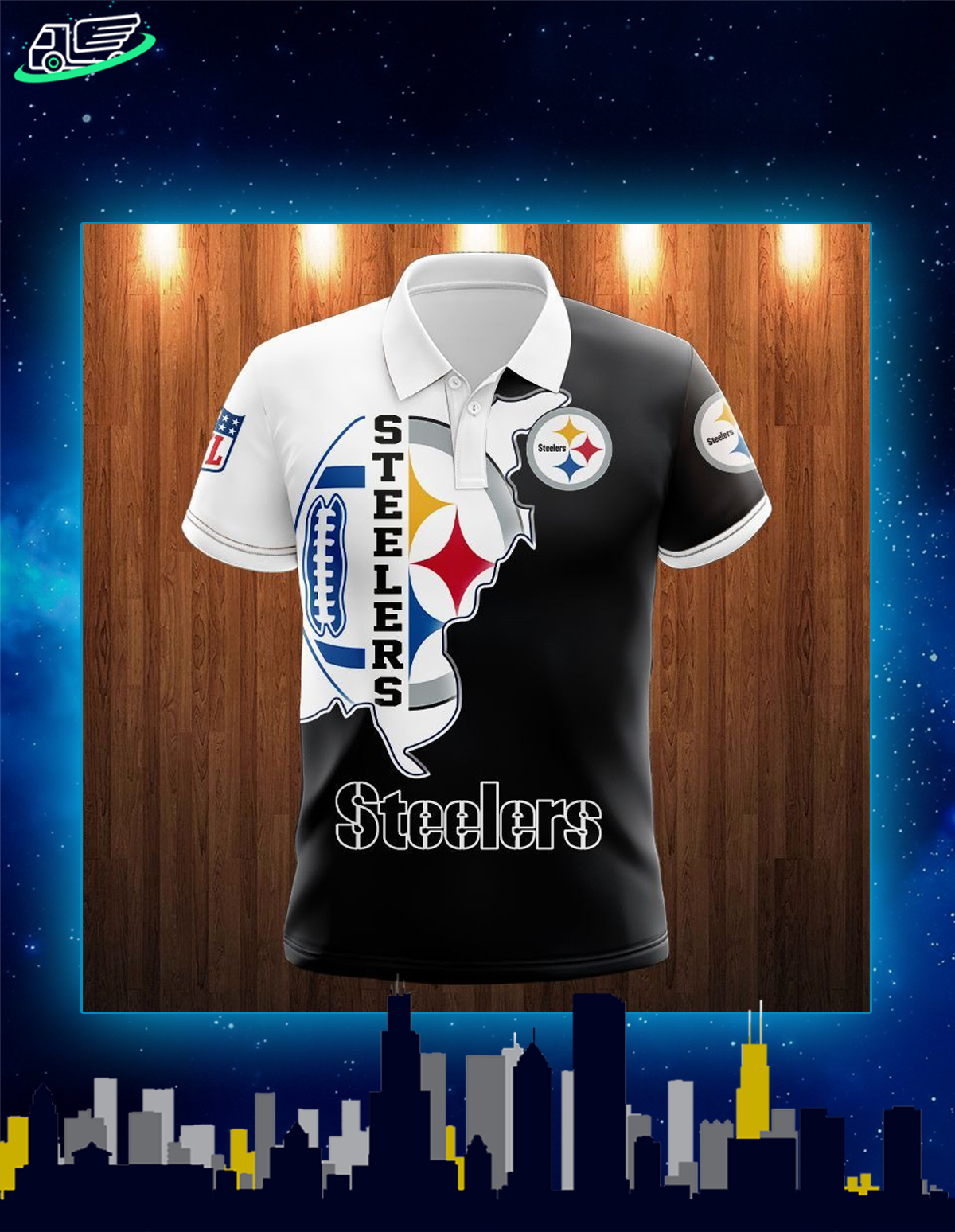 Pittsburgh Steelers 3d polo shirt