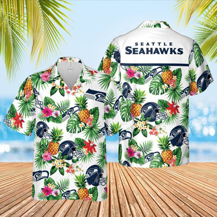 seattle seahawks Logo Pinapple Hawaiian Shirt, Short2