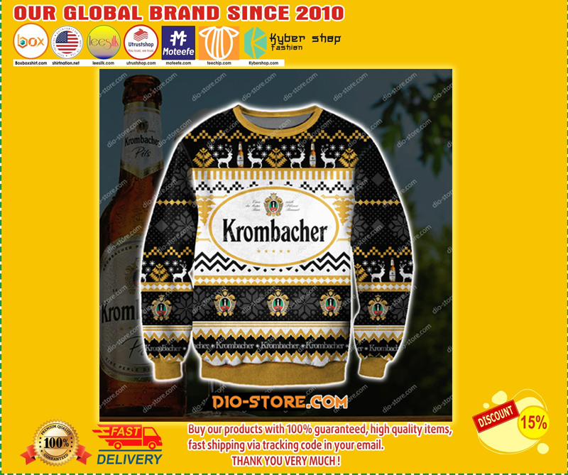 Krombacher knitting ugly christmas sweater 3