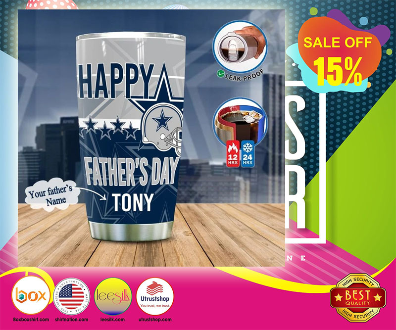 Dallas Cowboy happy father day tumbler custom personalized name tumbler 2