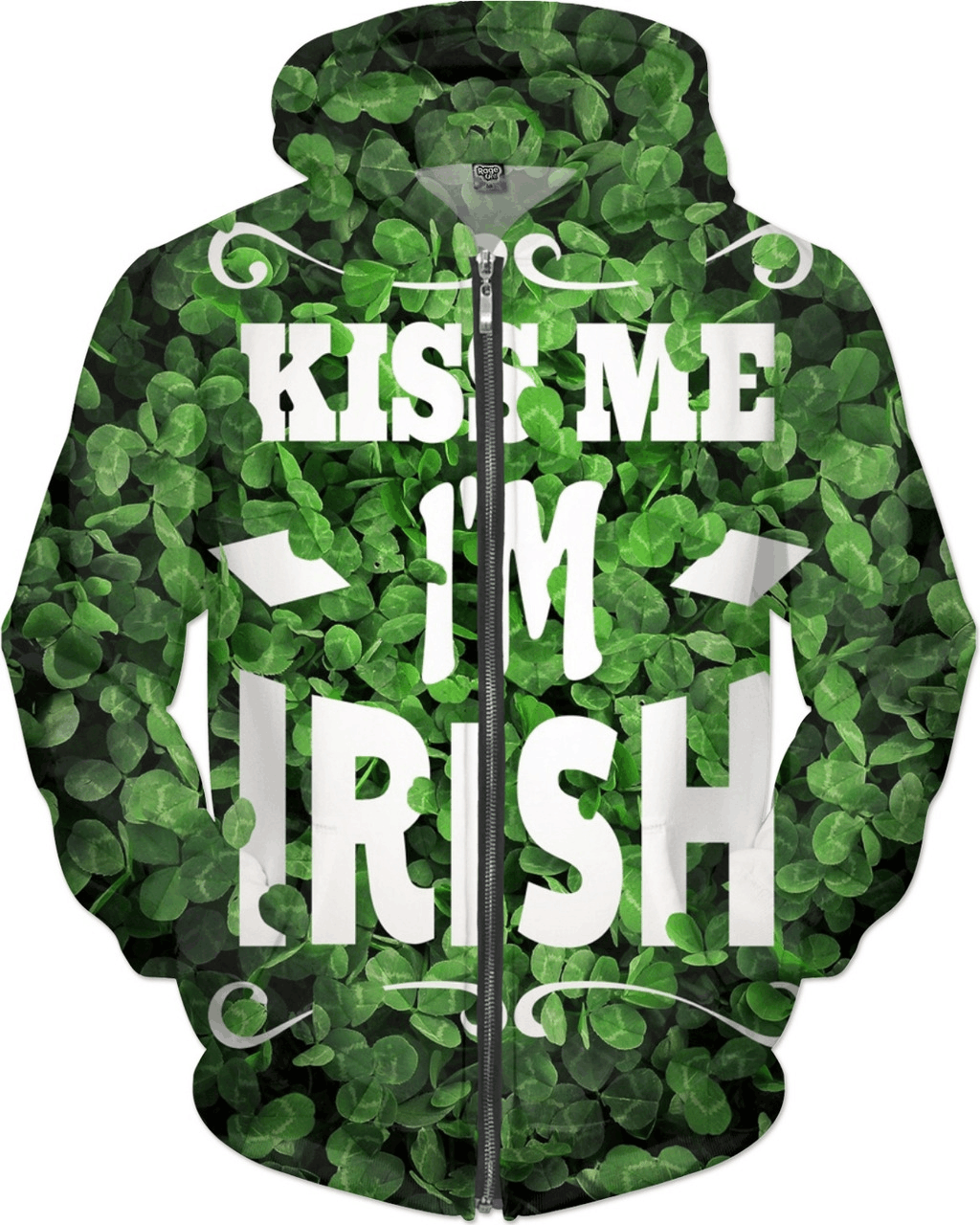 Saint patrick's day irish pride kiss me i'm irish full printing zip hoodie