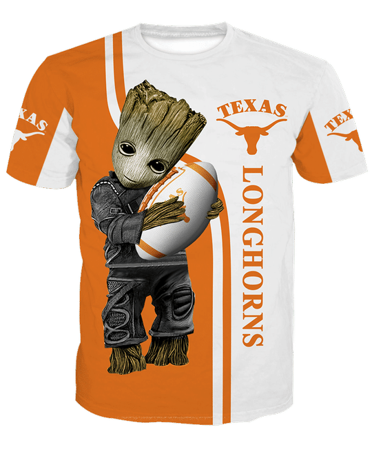 Baby Groot Texas longhorns 3d all over print hoodie4