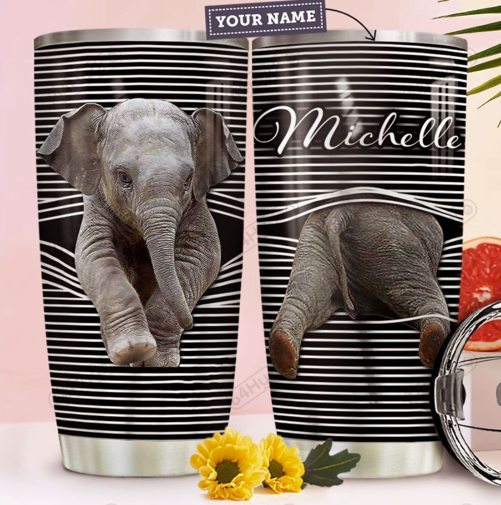 Personalized elephant tumbler