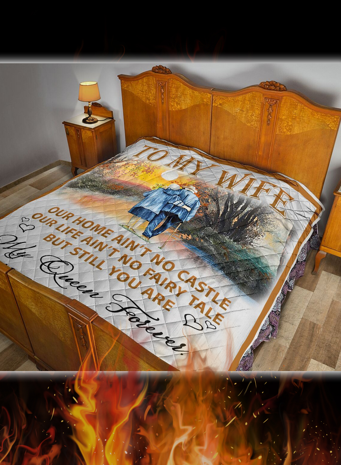 To my wife our home ain't no castle quilt blanket