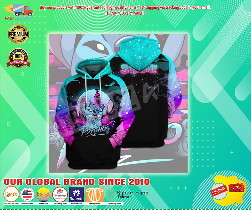 Stitch psycho 3d over print hoodie 2