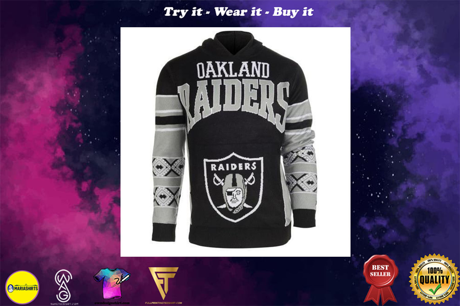 [special edition] the oakland raiders nfl full over print shirt – maria