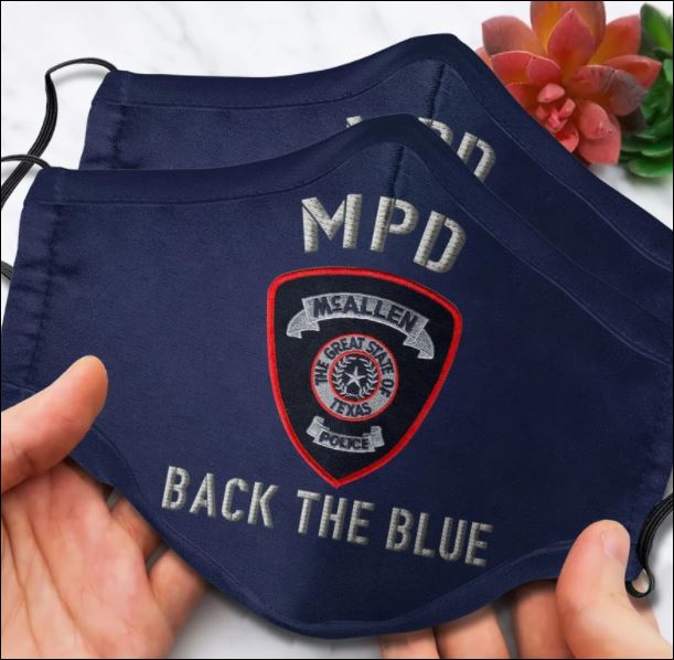 McAllen Police Department back the blue face mask