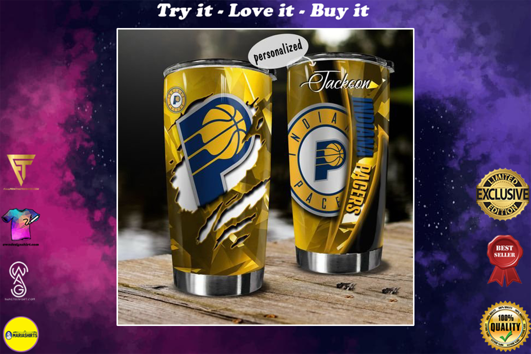 [special edition] custom name national basketball association indiana pacers tumbler – maria