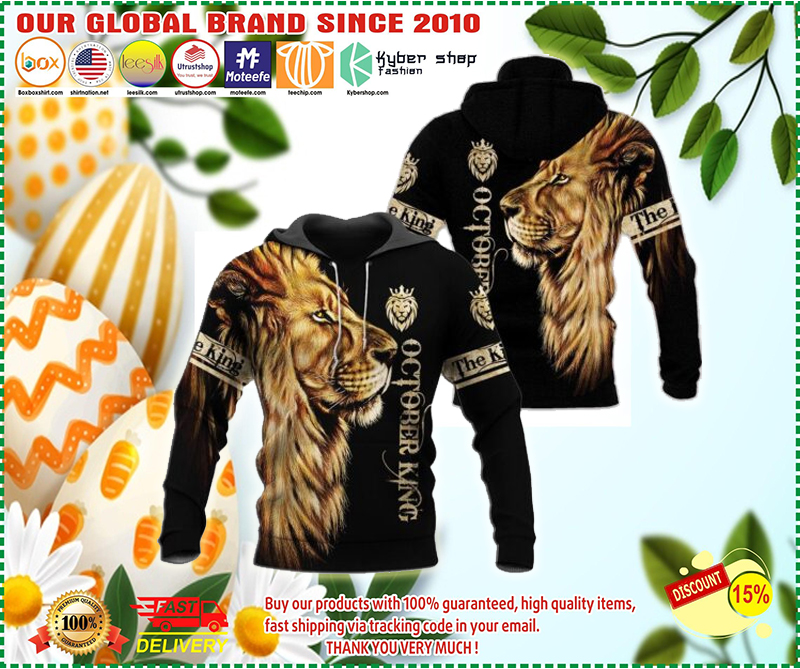 October king lion 3d hoodie 3